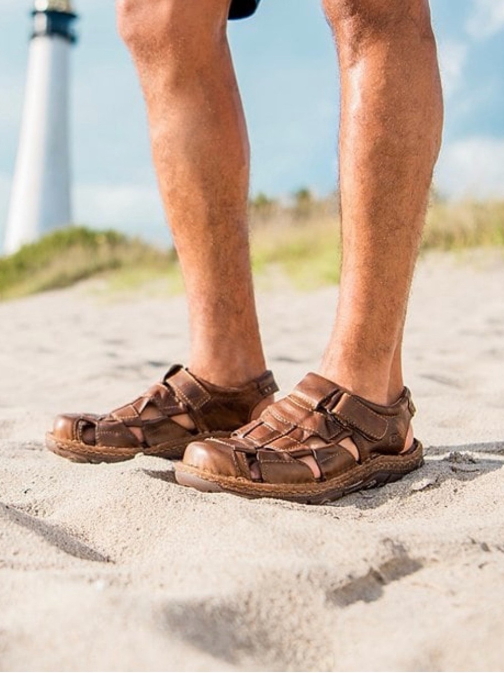 Born Men's Cabot III Leather Fisherman Sandals